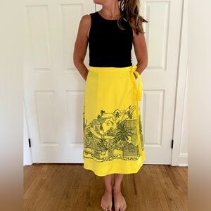 Vintage Wrap Skirt with Village scene from The British Virgin Islands